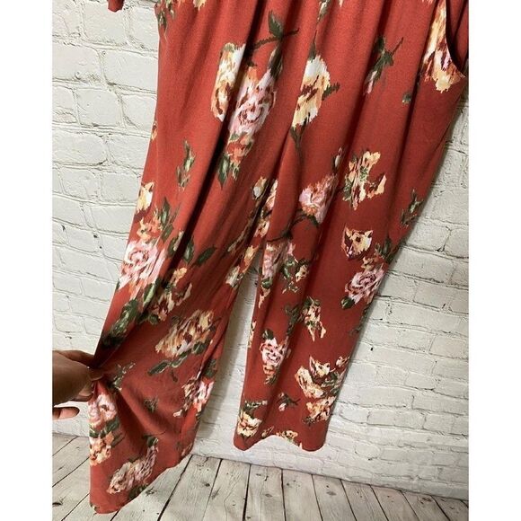🆕 CHENAULT GIRL | Floral Trinney Brushed Ruffle Neck Jumpsuit Size 14 - Picture 2 of 5